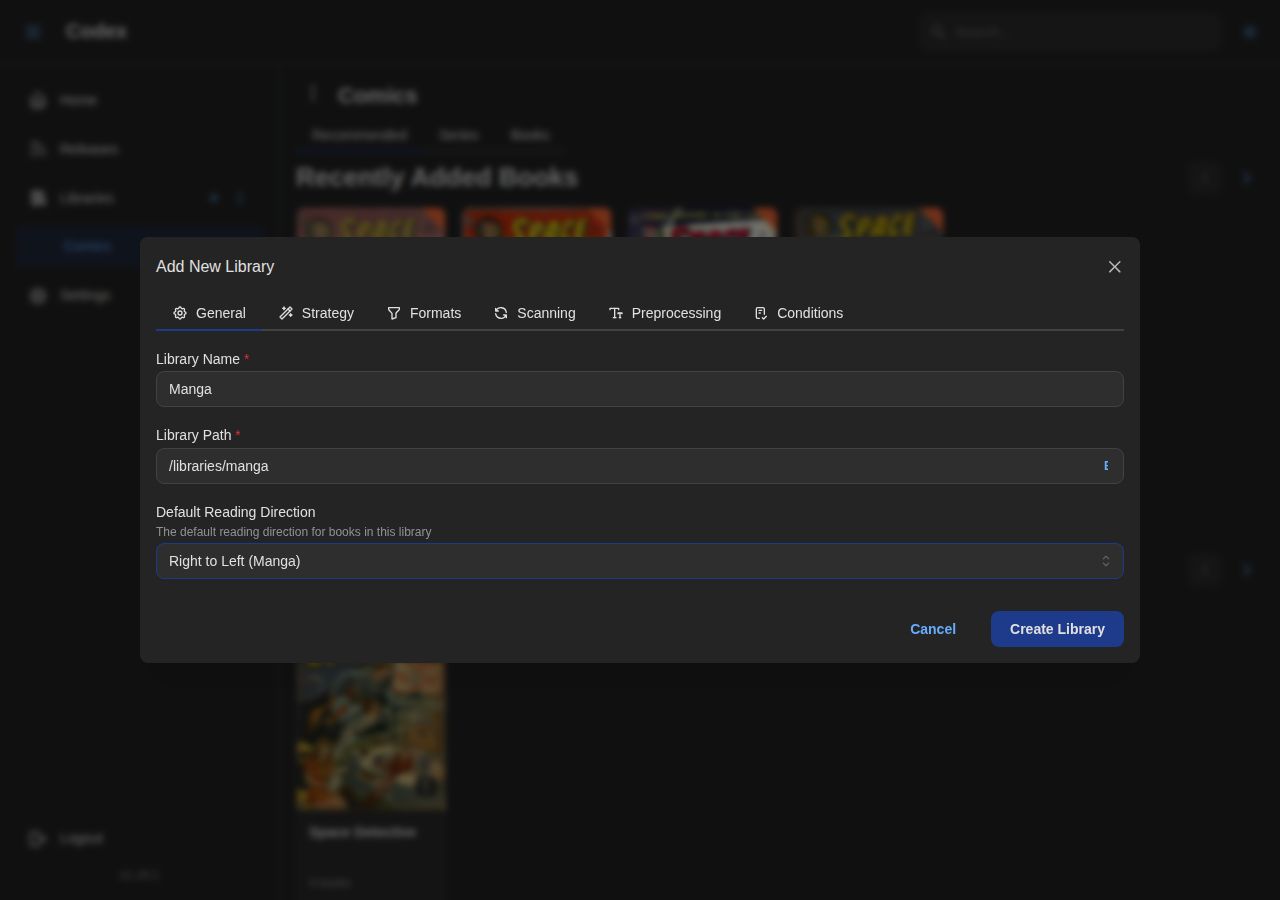 Add Library - Manga General